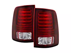 OEM Style LED Style Tail Lights; Chrome Housing; Dark Red Lens (10-18 RAM 2500 w/ Factory Halogen Tail Lights)