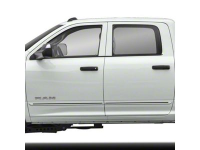 Painted Body Side Molding with Red Insert; Billet Metallic (19-24 RAM 2500 Crew Cab, Mega Cab)