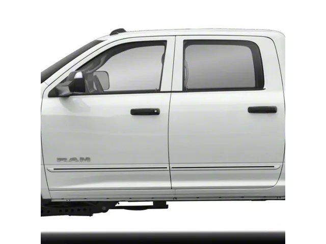 Painted Body Side Molding with Red Insert; Black (19-24 RAM 2500 Crew Cab, Mega Cab)