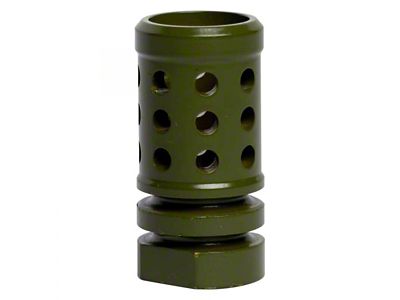 Perforated Hole Design AR-15 Rifle Barrel Antenna Tip Flash Hider; Olive Drab/Army Green (Universal; Some Adaptation May Be Required)