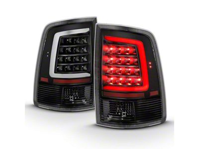 Plank Style LED Tail Lights; Black Housing; Clear Lens (10-18 RAM 2500 w/ Factory Halogen Tail Lights)