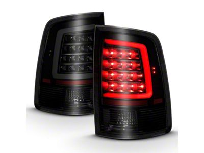 Plank Style LED Tail Lights; Black Housing; Smoked Lens (10-18 RAM 2500 w/ Factory Halogen Tail Lights)