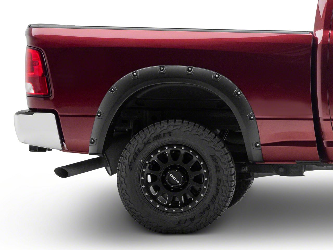 4pc Bolt-On Pocket Rivet Fender Flares – Fits 02-08 Ram 1500, 03-09 Ram 2500 3500 – G-PLUS Black PP