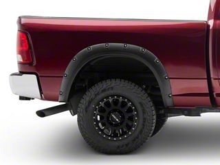 4pc Bolt-On Pocket Rivet Fender Flares – Fits 02-08 Ram 1500, 03-09 Ram 2500 3500 – G-PLUS Black PP