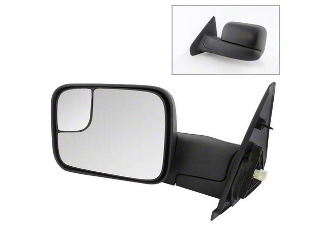 Powered Heated Manual Extended Mirror; Driver Side (03-09 RAM 2500)