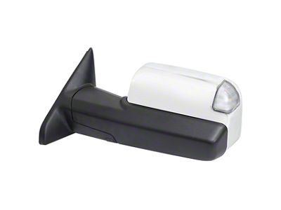 Powered Heated Manual-Fold Mirror with BSD, Puddle Light and Turn Signal; Chrome; Driver Side (19-22 RAM 2500)