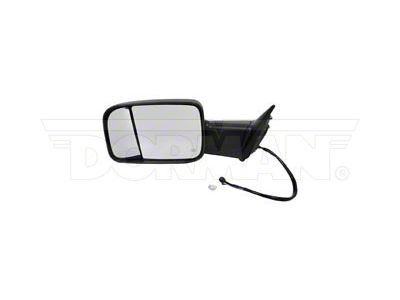 Powered Heated Manual Folding Flip Up Towing Side Mirror with Turn Signal, Puddle Light; Driver Side; Textured Black (10-12 RAM 2500 w/ Towing Package)