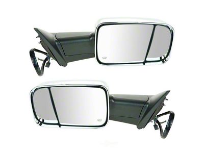 Powered Heated Memory Manual Folding Towing Mirrors with Chrome Cap (13-18 RAM 2500)