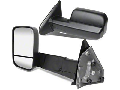 Powered Heated Towing Mirrors; Black (03-09 RAM 2500)