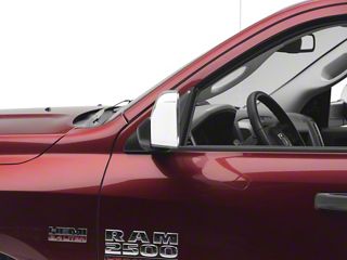 Chrome Top Half Mirror Cover For 2010-2018 Dodge Ram 1500, 2500, 3500 Tow Mirrors
