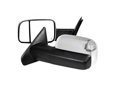 Powered Heated Towing Mirrors with Clear LED Turn Signals; Chrome (03-09 RAM 2500)