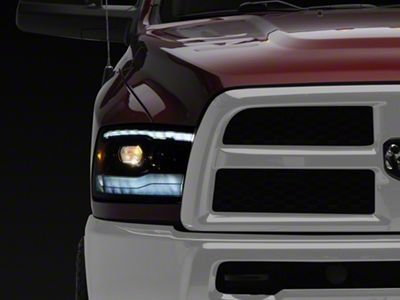 PRO-Series G2 Projector Headlights; Alpha Black Housing; Clear Lens (10-18 RAM 2500 w/ Factory Halogen Non-Projector Headlights)