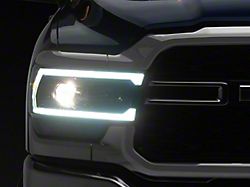 PRO-Series Projector Headlights; Alpha Black Housing; Clear Lens (19-24 RAM 2500 w/ Factory Halogen Headlights)