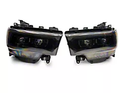 PRO-Series Projector Headlights; Alpha Black Housing; Clear Lens (19-24 RAM 2500 w/ Factory Halogen Headlights)