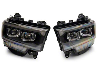 PRO-Series Projector Headlights; Black Housing; Clear Lens (19-24 RAM 2500 w/ Factory Halogen Headlights)