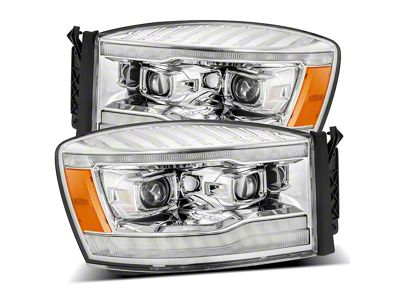 PRO-Series Projector Headlights; Chrome Housing; Clear Lens (06-09 RAM 2500)