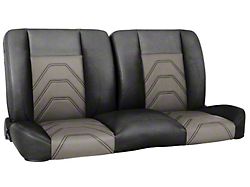Pro-Series Sport-S 60-Inch Solid Back Bench Seat without Center Bolster; Black Distressed Vinyl/Medium Graphite Unisuede (94-02 RAM 2500 Regular Cab)