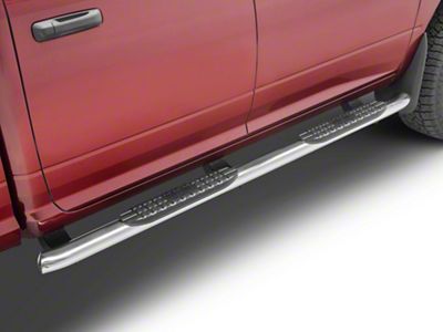 Pro Traxx 4-Inch Oval Side Step Bars; Stainless Steel (10-24 RAM 2500 Crew Cab)