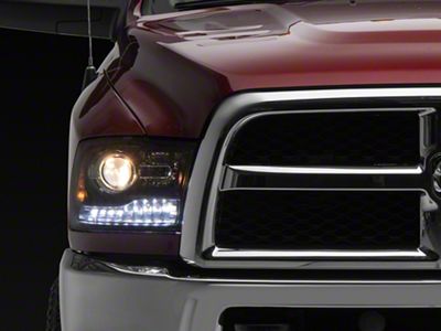 Projector Headlights; Matte Black Housing; Clear Lens (10-18 RAM 2500)