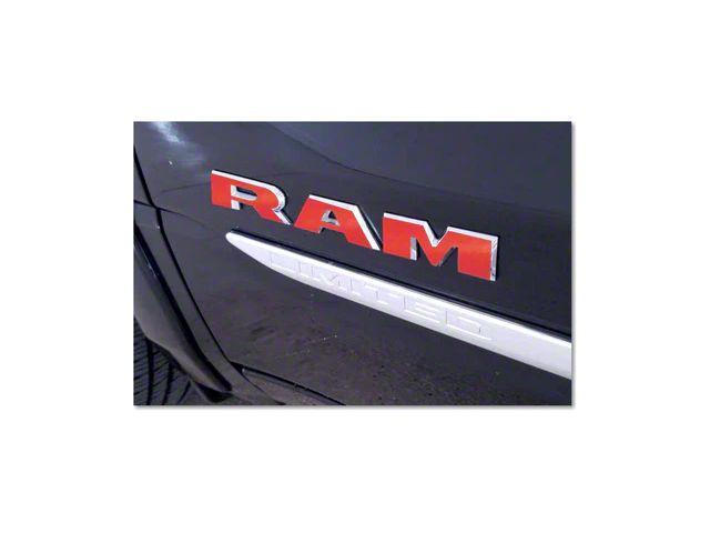 RAM Front Door Letter Overlay Decals; Red (19-24 RAM 2500)