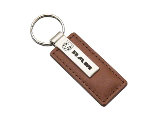 RAM Leather Key Fob; Brown