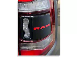 RAM Tail Light Lettering Decals; Red (19-24 RAM 2500 Laramie, Limited, Limited Longhorn, Power Wagon)