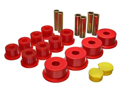 Rear Leaf Spring Bushings; Red (94-02 RAM 2500 w/ 2.50-Inch Leaf Spring & 2.50-Inch Main Eye)