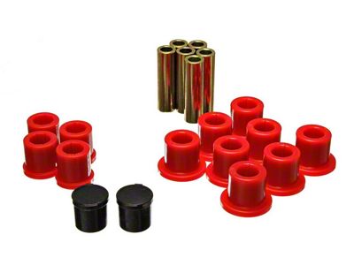 Rear Leaf Spring Bushings; Red (94-02 RAM 2500 w/ 3-Inch Leaf Spring)