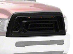 Rebel Style Mesh Upper Replacement Grille with Amber LED Lights; Matte Black (13-18 RAM 2500)