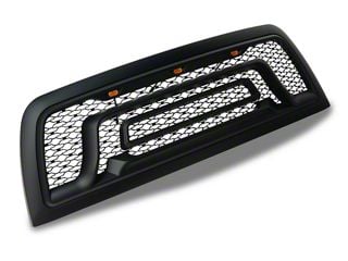 Black SS Mesh Grille+Chrome Shell+3x LED Lights for 10-18 Dodge RAM Black SS Mesh Grille+Chrome Shell+3x LED Lights for 10-18 Dodge RAM