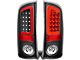 Red C-Bar LED Tail Lights; Black Housing; Clear Lens (03-06 RAM 2500)