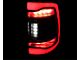 Red LED Bar Tail Lights; Matte Black Housing; Clear Lens (10-18 RAM 2500 w/ Factory Halogen Tail Lights)