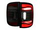 Red LED Bar Tail Lights; Matte Black Housing; Smoked Lens (10-18 RAM 2500 w/ Factory Halogen Headlights)