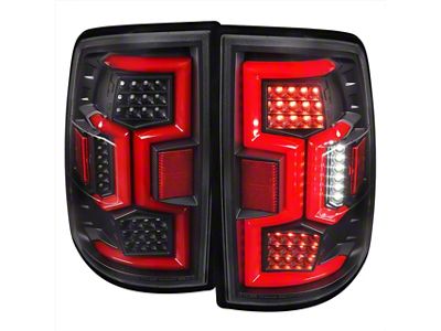 Red LED Sequential Turn Signal Tail Lights; Black Housing; Clear Lens (19-24 RAM 2500 w/ Factory Halogen Tail Lights)