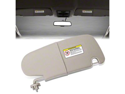 Replacement Interior Sun Visor; Driver Side; Gray (03-09 RAM 2500 w/o Overhead Console)