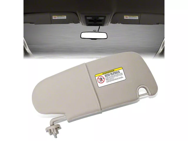 Replacement Interior Sun Visor; Driver Side; Gray (03-09 RAM 2500 w/o Overhead Console)