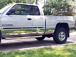 Rocker Panel Trim; Full Kit; Stainless Steel (98-02 RAM 2500 Quad Cab w/ 8-Foot Box)