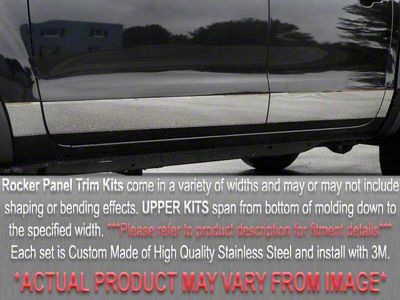 Rocker Panel Trim; Upper Kit; Stainless Steel (98-02 RAM 2500 Quad Cab w/ 8-Foot Box)