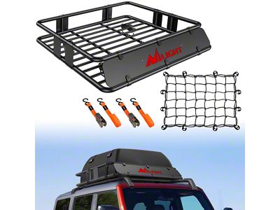 Roof Rack Cargo Basket with Cargo Net and Ratchet Strps; 43-Inch x 39-Inch x 6-Inch (Universal; Some Adaptation May Be Required)