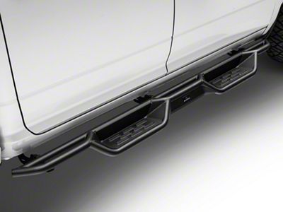 Round Tube Drop Style Nerf Side Step Bars; Black (10-23 RAM 2500 Crew Cab)