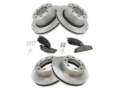 Semi-Metallic 8-Lug Brake Rotor and Pad Kit; Front and Rear (09-18 RAM 2500)