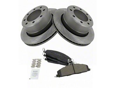 Semi-Metallic 8-Lug Brake Rotor and Pad Kit; Rear (09-18 RAM 2500)