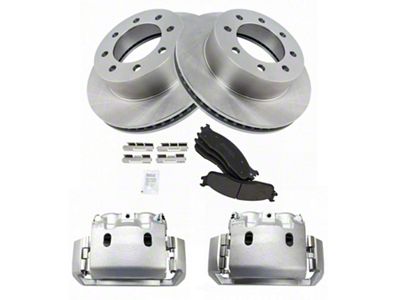 Semi-Metallic 8-Lug Brake Rotor, Pad and Caliper Kit; Front (03-08 RAM 2500)