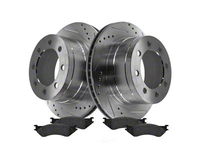 Semi-Metallic Performance 8-Lug Brake Rotor and Pad Kit; Rear (03-08 RAM 2500)