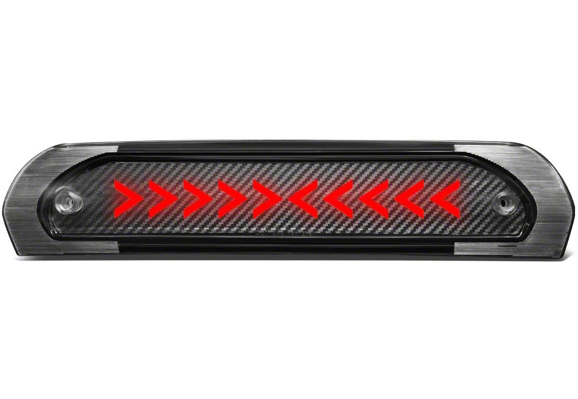 Carbon Fiber Look Sequential Arrow LED Third Tail Brake Light Compatible with Silverado Sierra 1500 2500 3500 HD 99-07 : Auto Dynasty Carbon Fiber Look Sequential Heartbeat