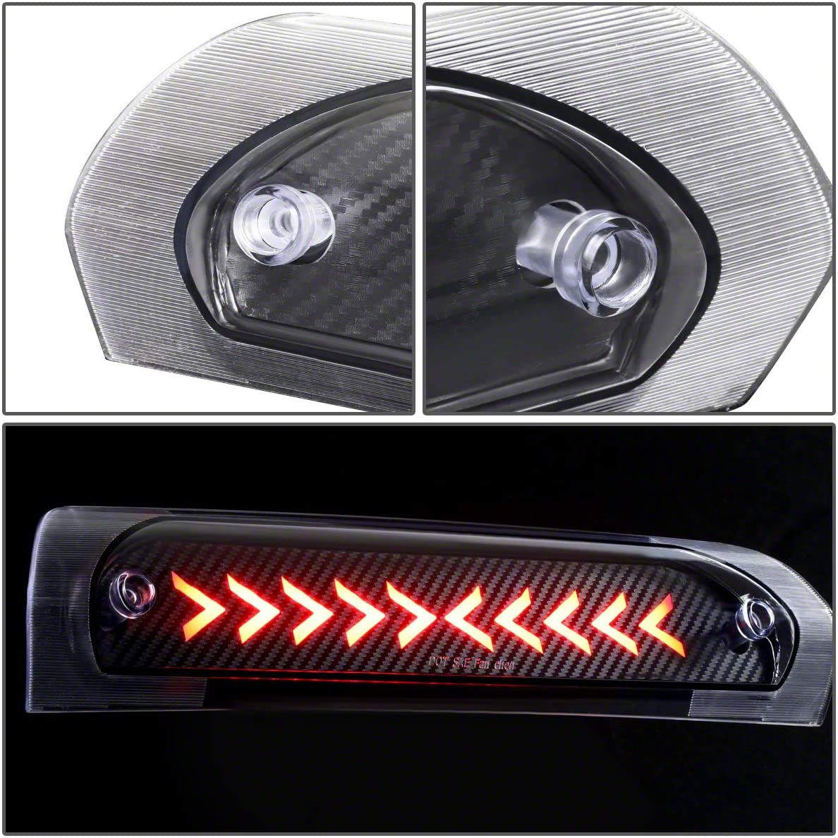 Carbon Fiber Look Sequential Arrow LED Third Tail Brake Light Compatible with Silverado Sierra 1500 2500 3500 HD 99-07 : Auto Dynasty Carbon Fiber Look Sequential Heartbeat