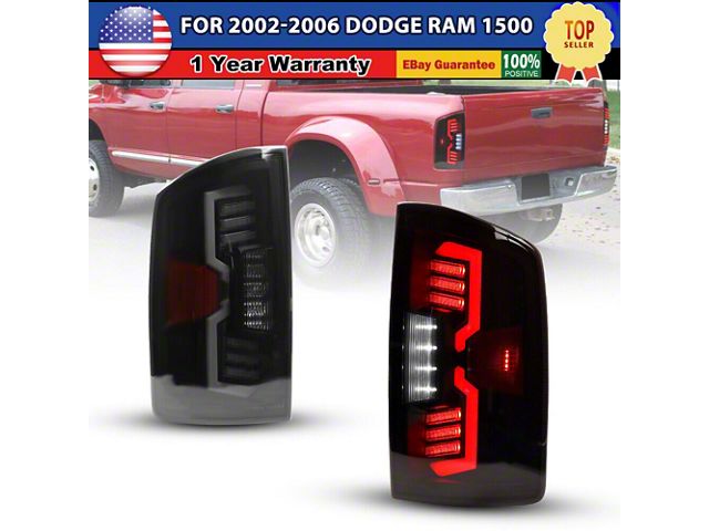Sequential LED Tail Lights; Black Housing; Smoked Lens (03-06 RAM 2500)