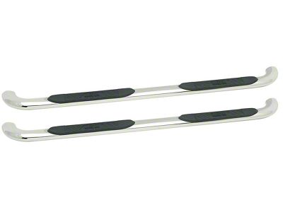 Platinum 4-Inch Oval Side Step Bars; Stainless Steel (03-09 RAM 2500 Quad Cab)