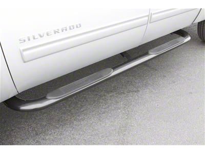 4-Inch Oval Bent Nerf Side Step Bars; Polished Stainless (03-09 RAM 2500 Quad Cab)