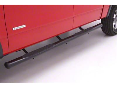 4-Inch Oval Straight Nerf Side Step Bars; Black (10-24 RAM 2500 Crew Cab)